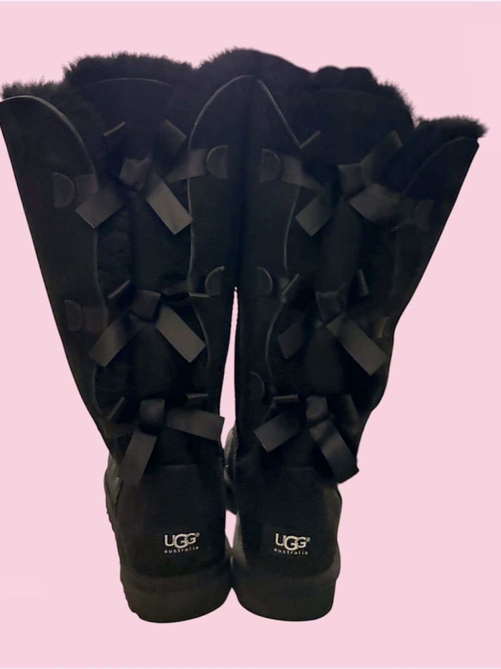 Black tall UGG Bailey Bow boots - Size 10